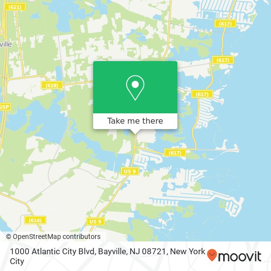 Mapa de 1000 Atlantic City Blvd, Bayville, NJ 08721