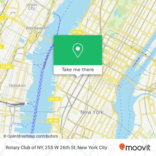 Mapa de Rotary Club of NY, 255 W 26th St