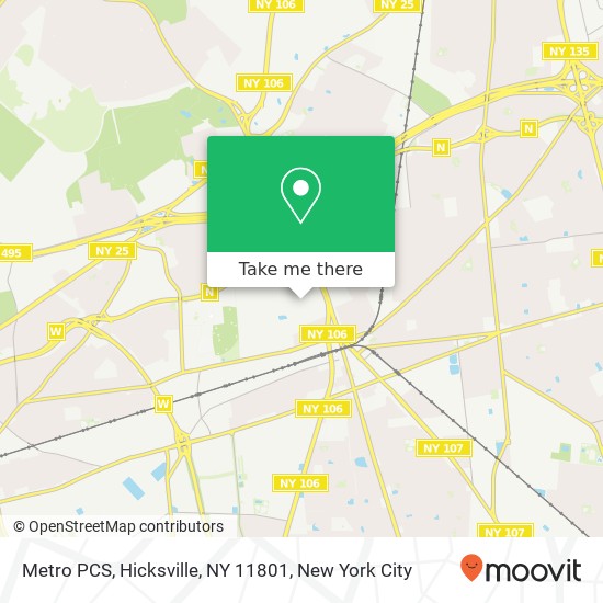 Mapa de Metro PCS, Hicksville, NY 11801