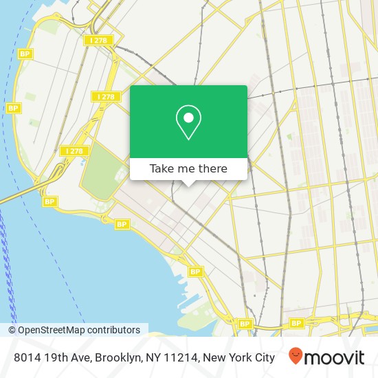 Mapa de 8014 19th Ave, Brooklyn, NY 11214