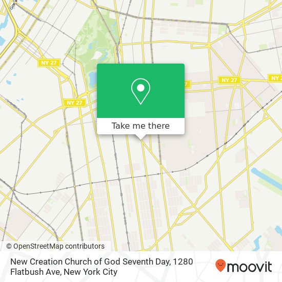 New Creation Church of God Seventh Day, 1280 Flatbush Ave map