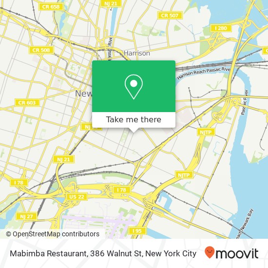 Mabimba Restaurant, 386 Walnut St map