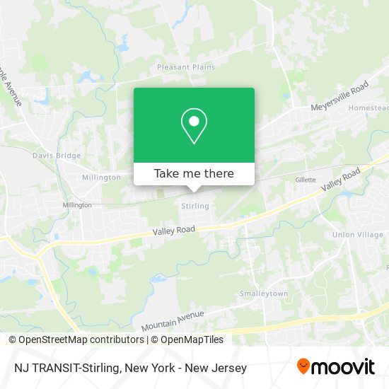 NJ TRANSIT-Stirling map