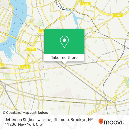 Mapa de Jefferson St (bushwick av jefferson), Brooklyn, NY 11206