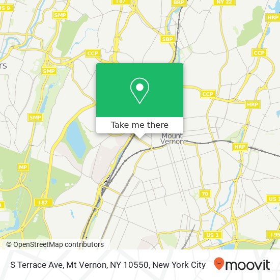 S Terrace Ave, Mt Vernon, NY 10550 map