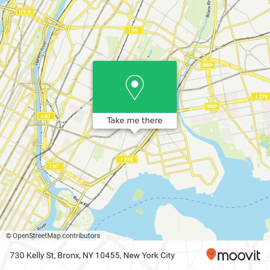 Mapa de 730 Kelly St, Bronx, NY 10455