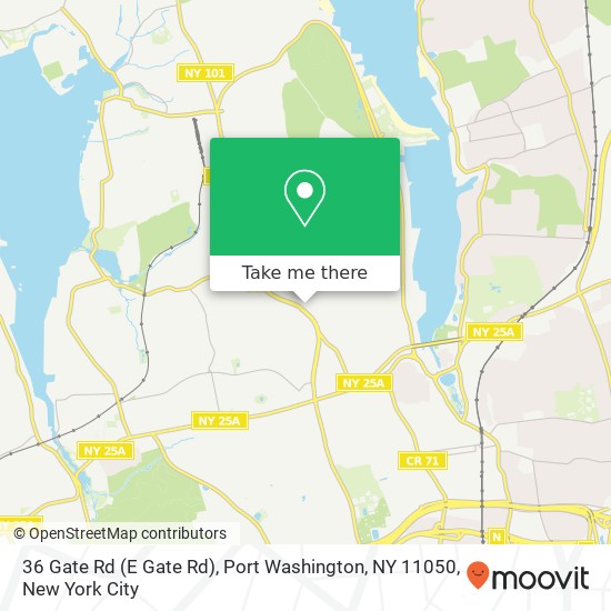 Mapa de 36 Gate Rd (E Gate Rd), Port Washington, NY 11050