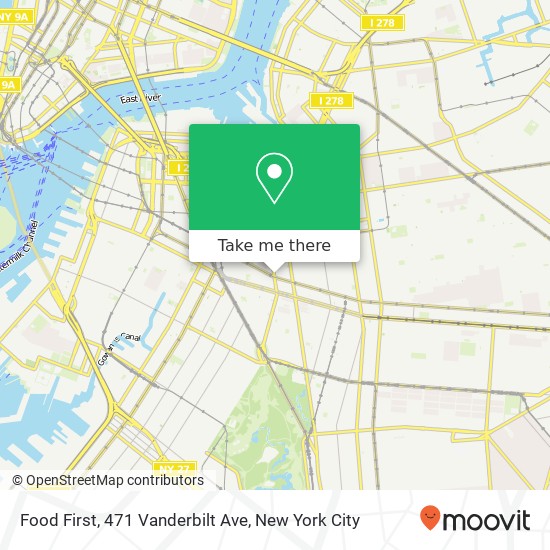 Mapa de Food First, 471 Vanderbilt Ave