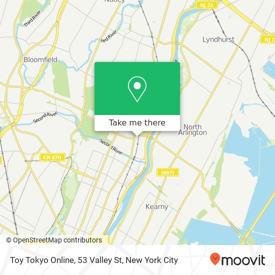Mapa de Toy Tokyo Online, 53 Valley St