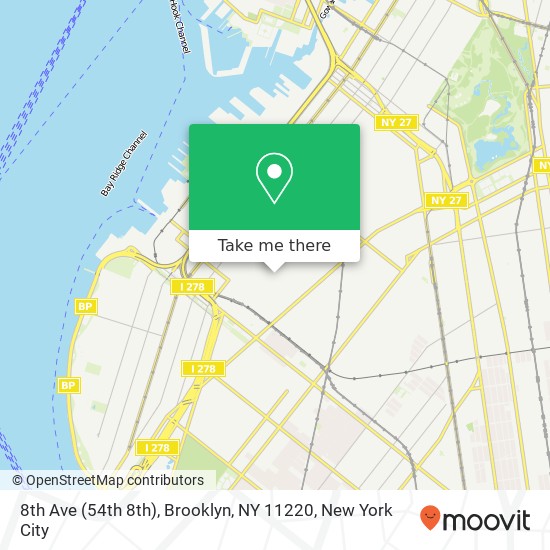 Mapa de 8th Ave (54th 8th), Brooklyn, NY 11220