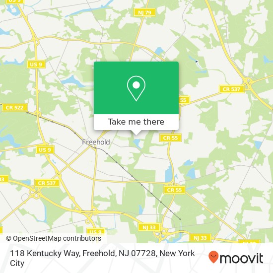 118 Kentucky Way, Freehold, NJ 07728 map