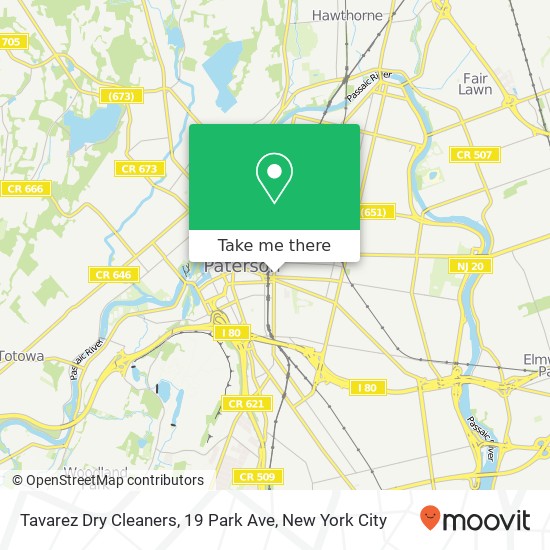 Tavarez Dry Cleaners, 19 Park Ave map