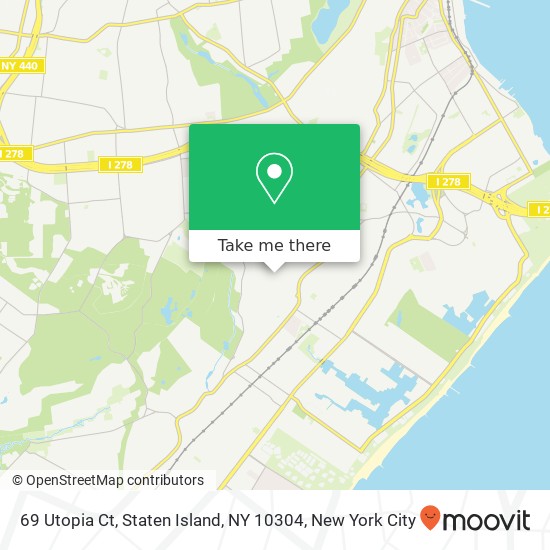 Mapa de 69 Utopia Ct, Staten Island, NY 10304