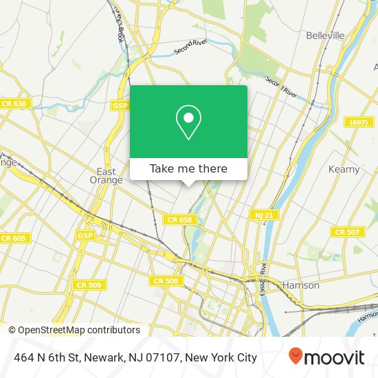 Mapa de 464 N 6th St, Newark, NJ 07107