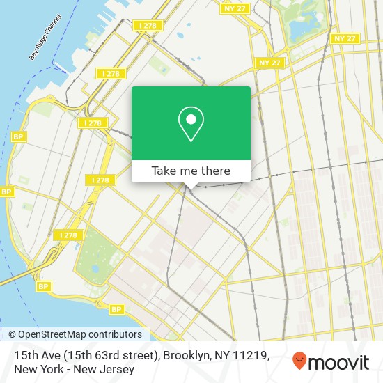 Mapa de 15th Ave (15th 63rd street), Brooklyn, NY 11219