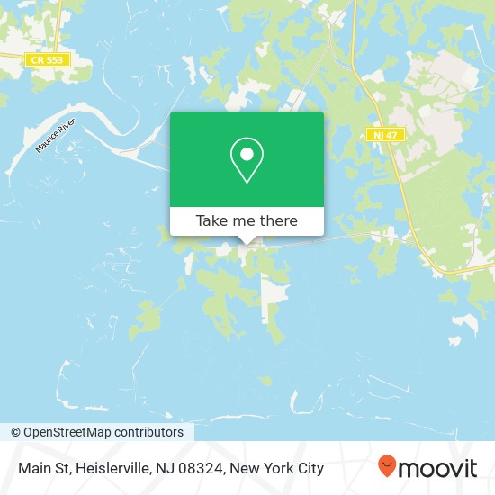 Mapa de Main St, Heislerville, NJ 08324