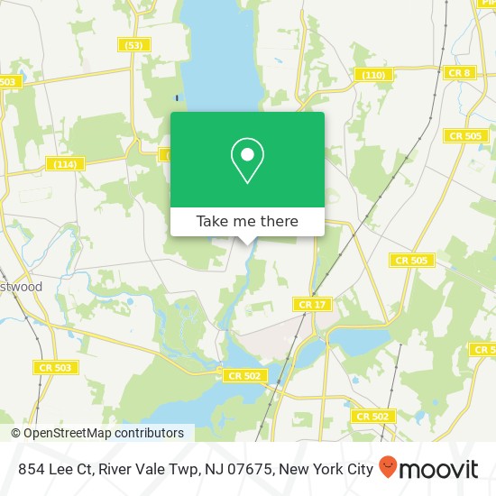 Mapa de 854 Lee Ct, River Vale Twp, NJ 07675