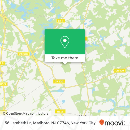 Mapa de 56 Lambeth Ln, Marlboro, NJ 07746