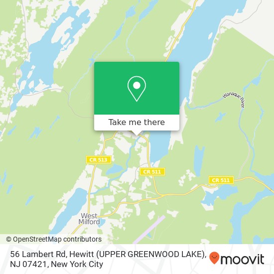 Mapa de 56 Lambert Rd, Hewitt (UPPER GREENWOOD LAKE), NJ 07421