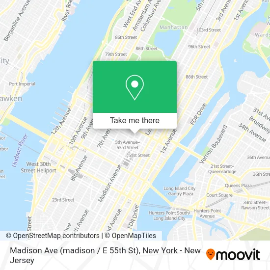 Madison Ave (madison / E 55th St) map
