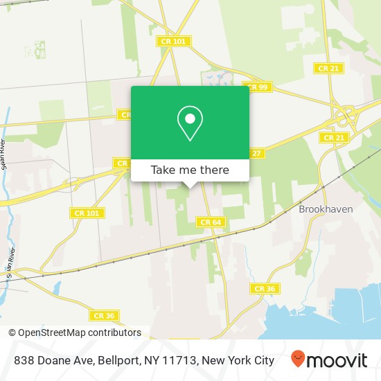 838 Doane Ave, Bellport, NY 11713 map