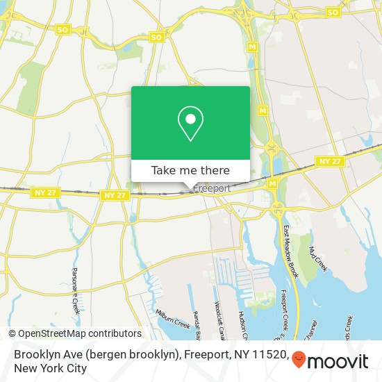 Mapa de Brooklyn Ave (bergen brooklyn), Freeport, NY 11520