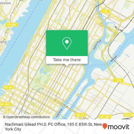 Mapa de Nachmani Gilead PH.D. PC Office, 185 E 85th St