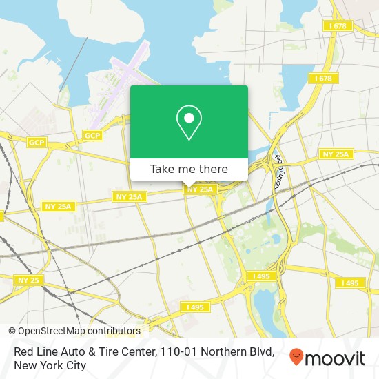 Mapa de Red Line Auto & Tire Center, 110-01 Northern Blvd