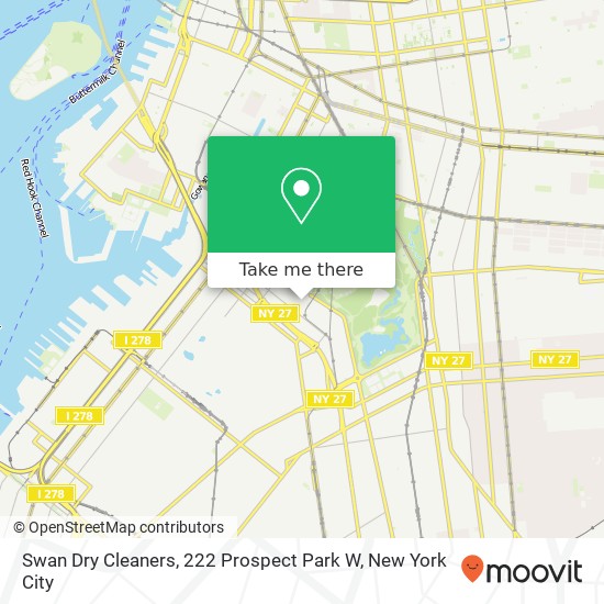 Mapa de Swan Dry Cleaners, 222 Prospect Park W