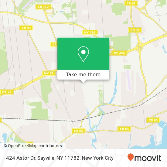 Mapa de 424 Astor Dr, Sayville, NY 11782