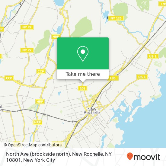Mapa de North Ave (brookside north), New Rochelle, NY 10801