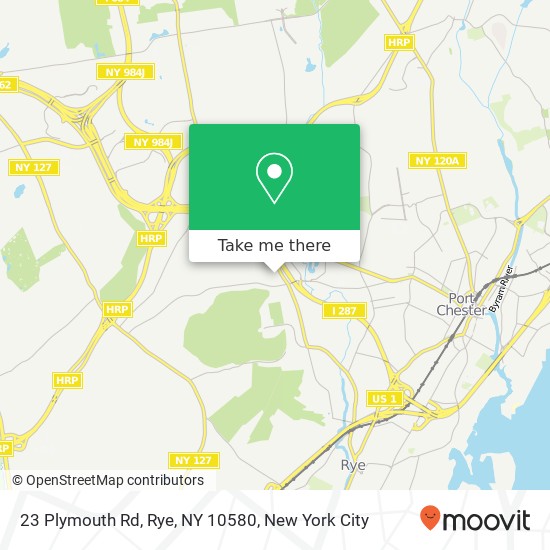 Mapa de 23 Plymouth Rd, Rye, NY 10580