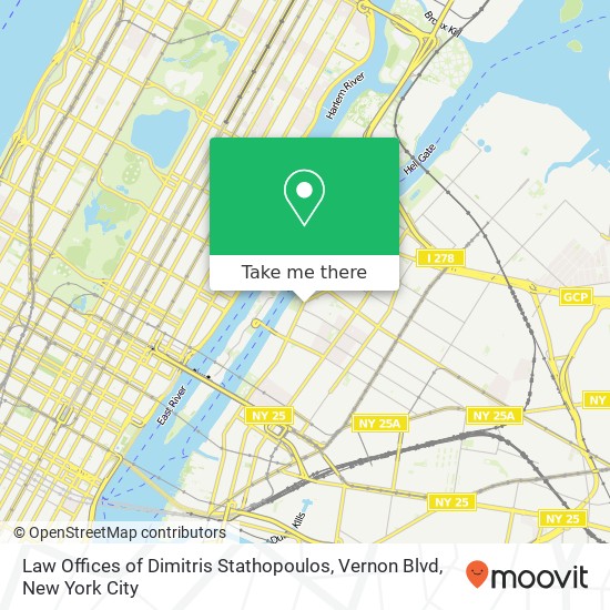 Law Offices of Dimitris Stathopoulos, Vernon Blvd map