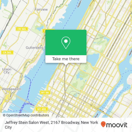 Mapa de Jeffrey Stein Salon West, 2167 Broadway