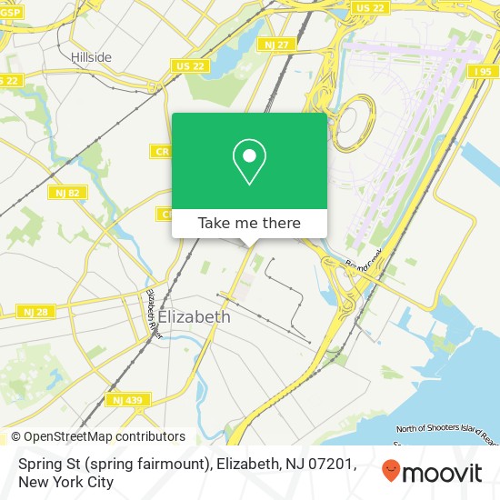 Spring St (spring fairmount), Elizabeth, NJ 07201 map