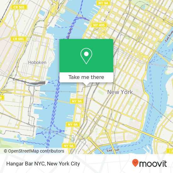 Hangar Bar NYC map