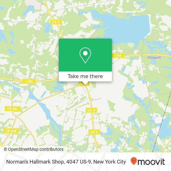 Mapa de Norman's Hallmark Shop, 4047 US-9