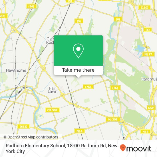 Mapa de Radburn Elementary School, 18-00 Radburn Rd