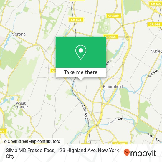 Mapa de Silvia MD Fresco Facs, 123 Highland Ave