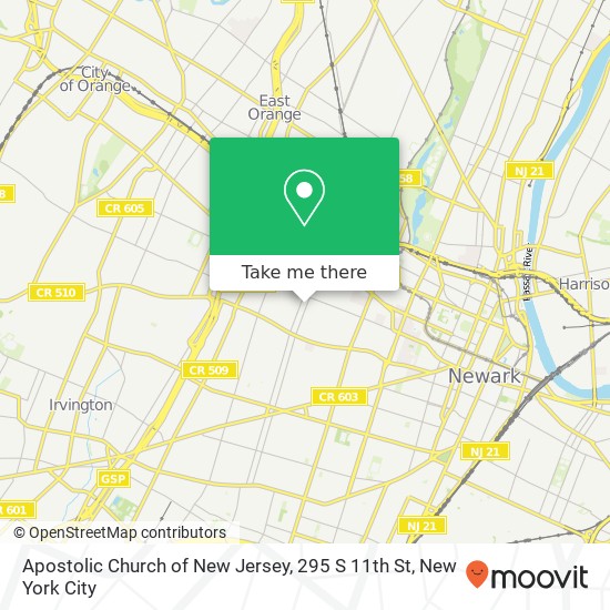 Apostolic Church of New Jersey, 295 S 11th St map