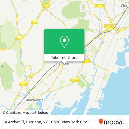 Mapa de 4 Archer Pl, Harrison, NY 10528