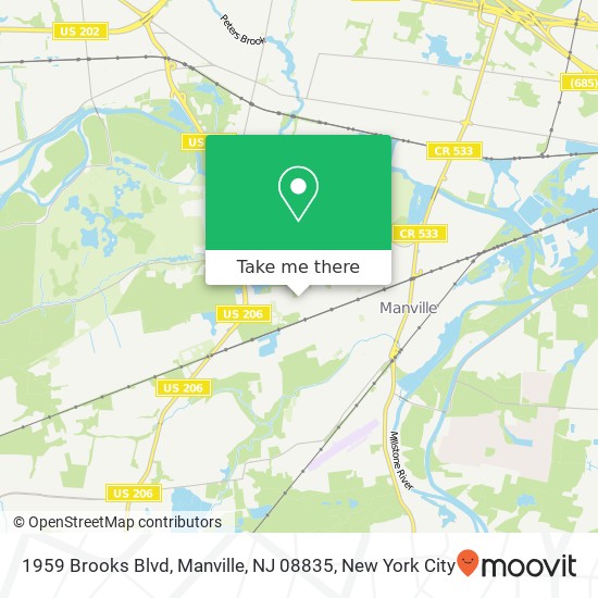 Mapa de 1959 Brooks Blvd, Manville, NJ 08835