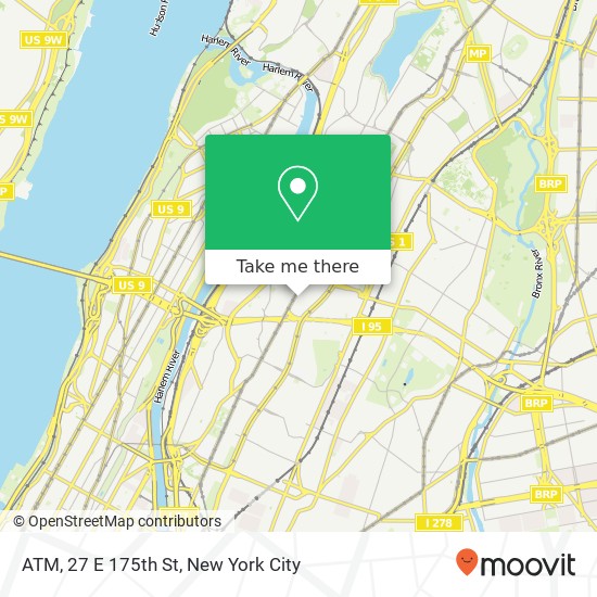 ATM, 27 E 175th St map