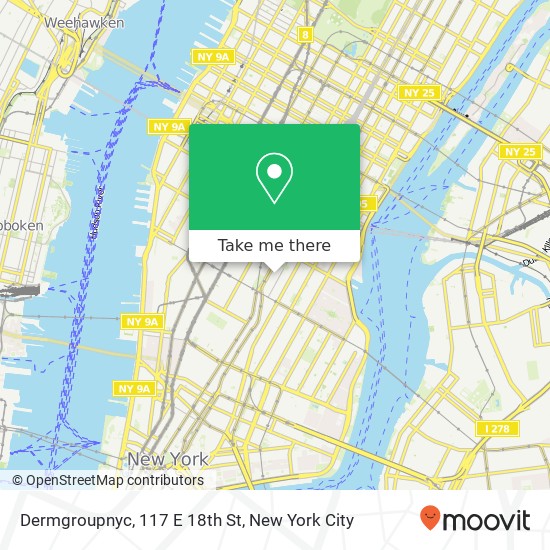 Mapa de Dermgroupnyc, 117 E 18th St