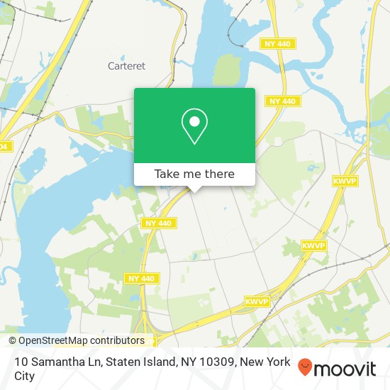 Mapa de 10 Samantha Ln, Staten Island, NY 10309