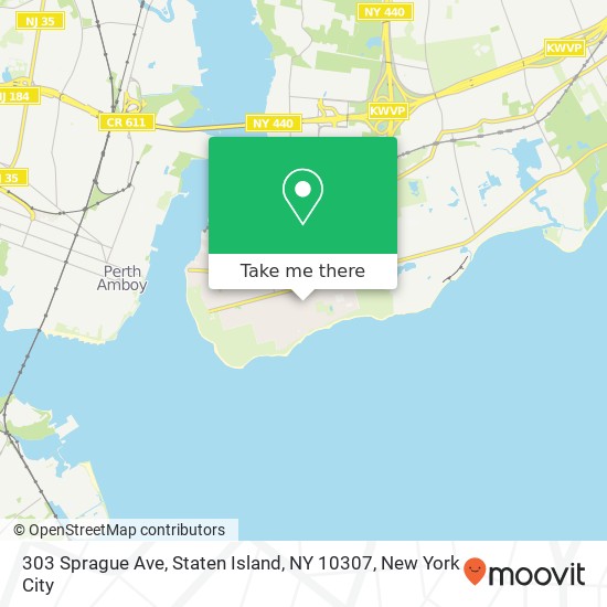 Mapa de 303 Sprague Ave, Staten Island, NY 10307