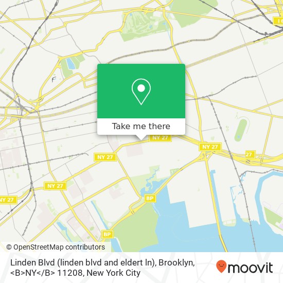 Linden Blvd (linden blvd and eldert ln), Brooklyn, <B>NY< / B> 11208 map