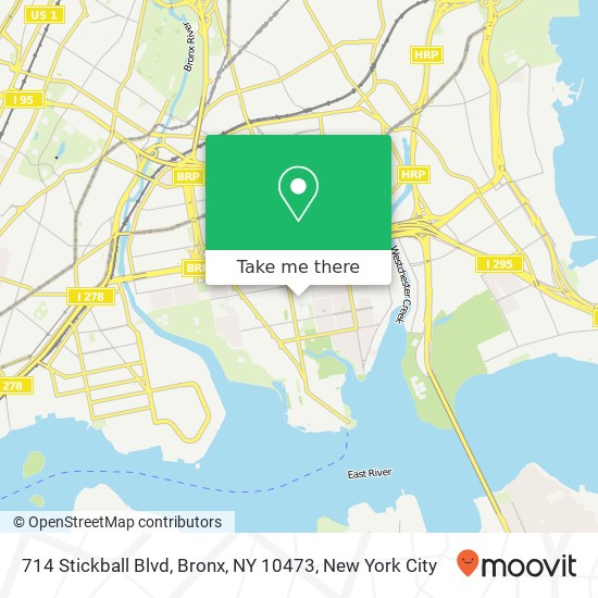 Mapa de 714 Stickball Blvd, Bronx, NY 10473