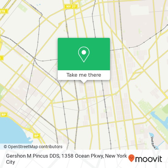 Gershon M Pincus DDS, 1358 Ocean Pkwy map