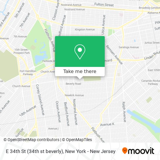 Mapa de E 34th St (34th st beverly)